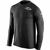 Men's Baltimore Ravens Nike Black Dri FIT Touch Long Sleeve Performance T-Shirt,baseball caps,new era cap wholesale,wholesale hats